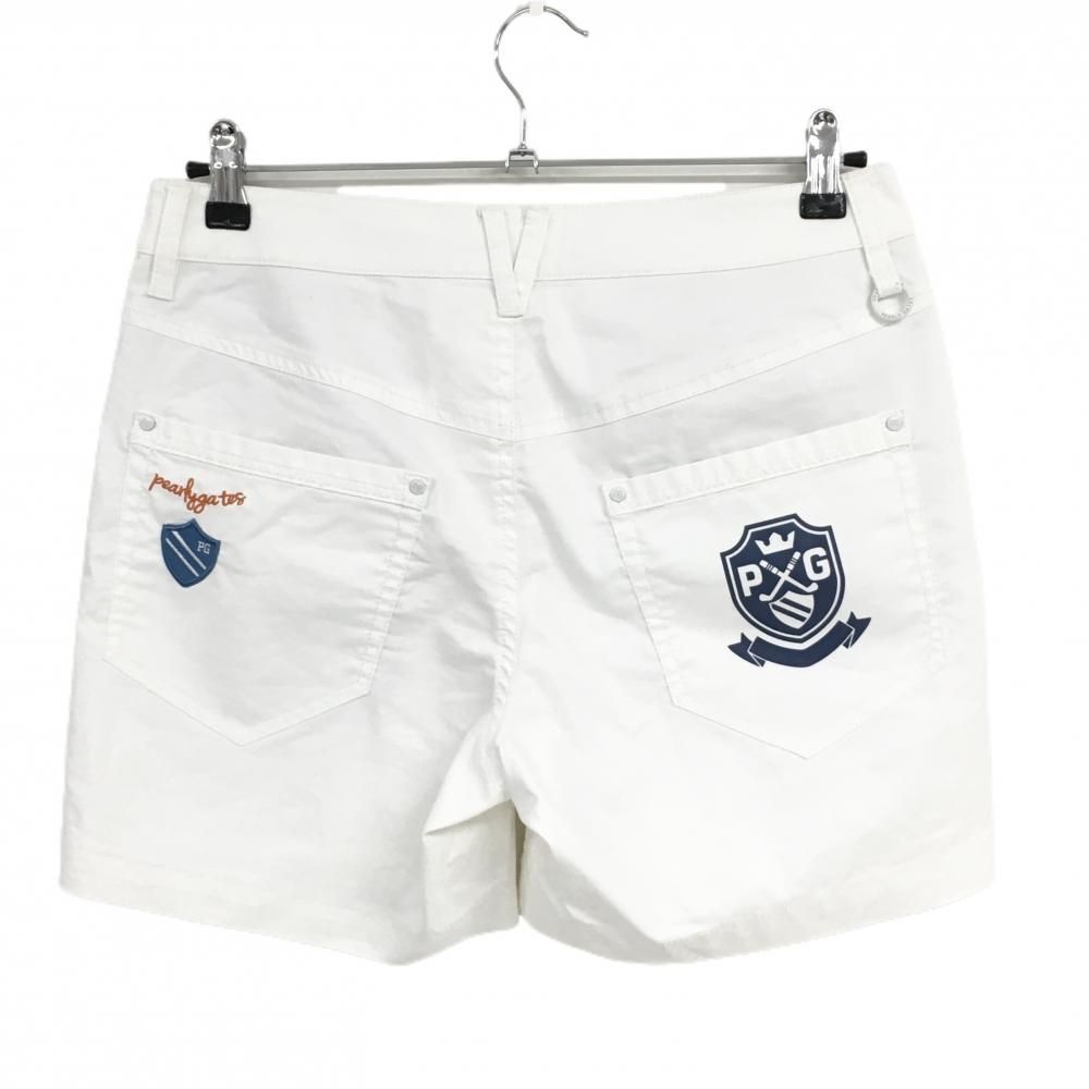 パーリーゲイツ　セットアップ　シャツ　ゴルフ　ハーフパンツ　スマイル　ニコちゃん 美品】パーリーゲイツ ショートパンツ 白 ニコちゃん スマイル