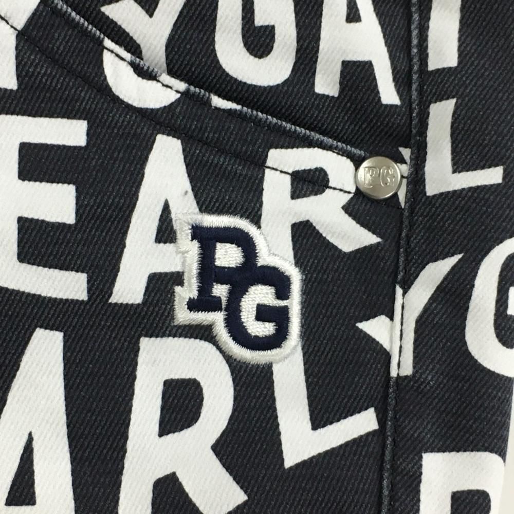 パーリーゲイツ パンツ 黒×白 ロゴ総柄 くじら ストレッチ レディース