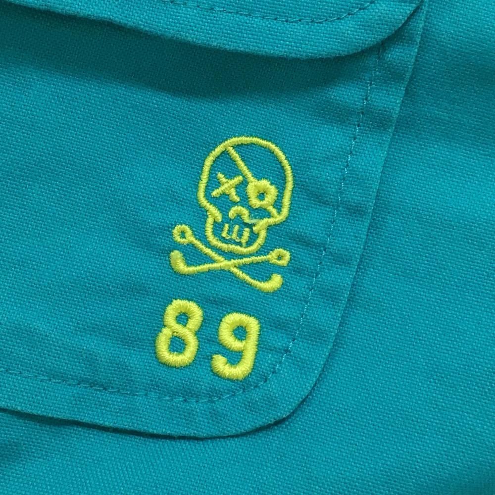 パーリーゲイツ ショートパンツ ライトブルー スカル刺しゅう 複数