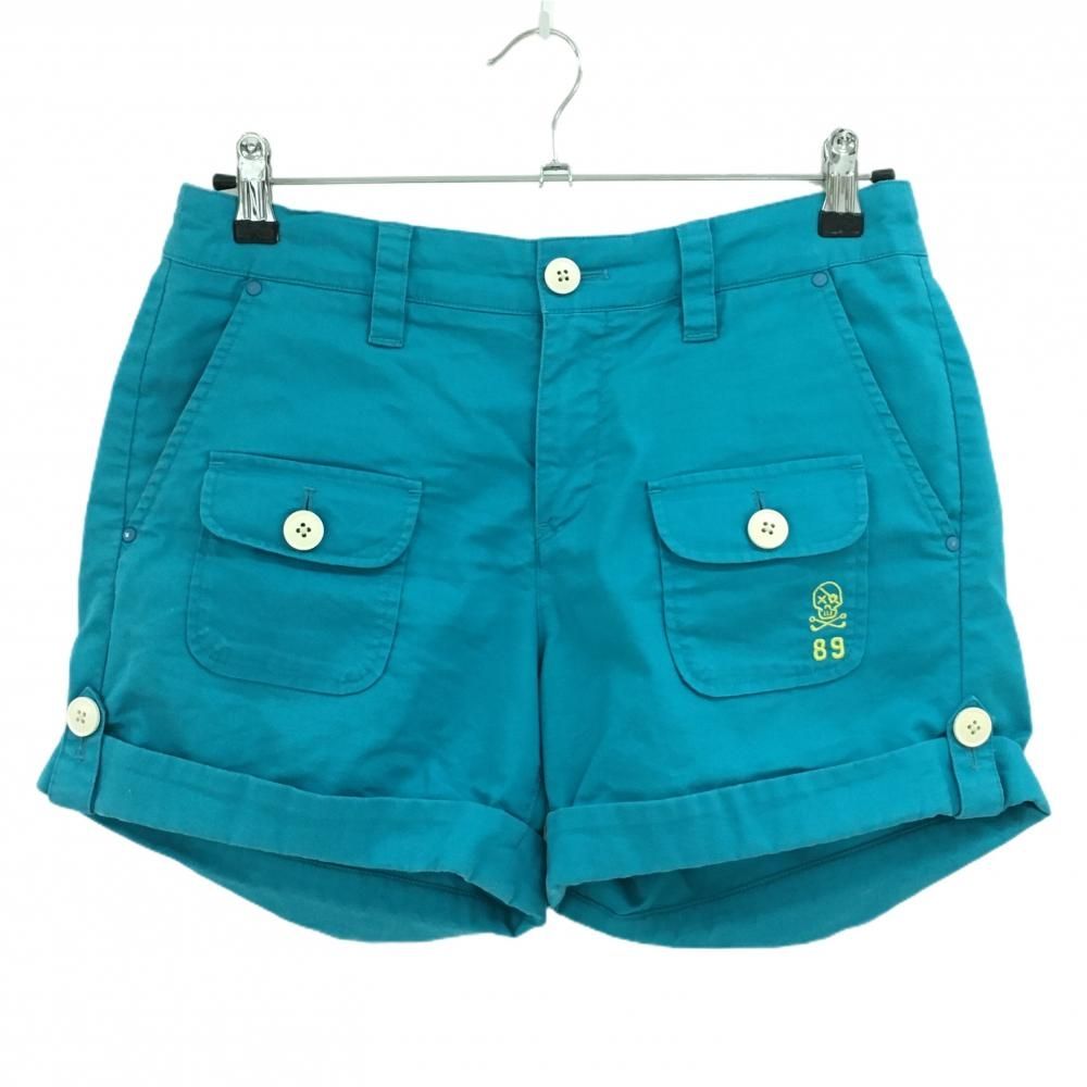 パーリーゲイツ ショートパンツ ライトブルー スカル刺しゅう 複数