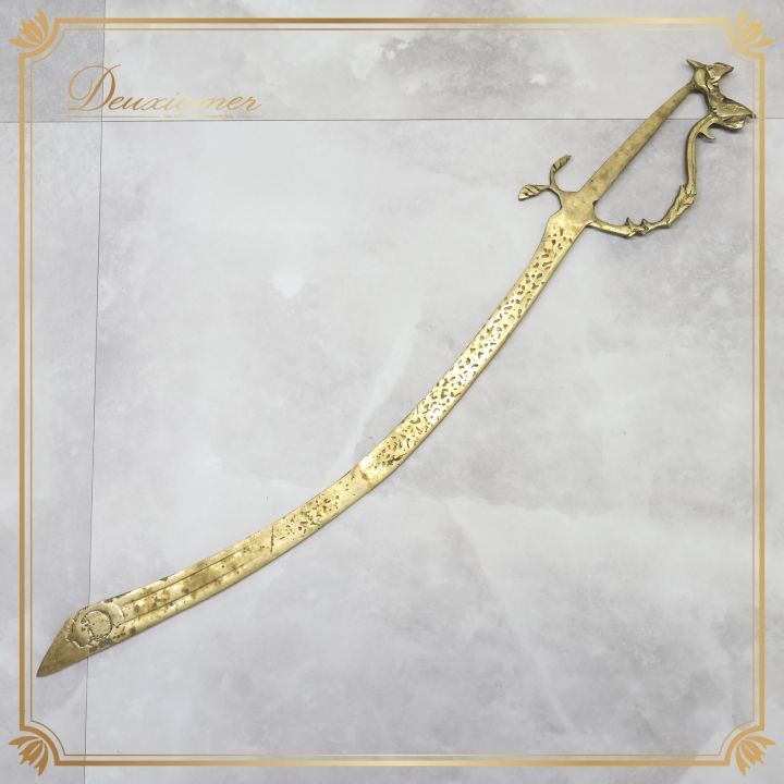 ベリーダンス 小物 シミター ソード ゴールド系 剣 刀 全長72 cm 重さ573 g ステージ 金 舞台 イベント ショー ダンス小物 小道具 ケース付き ケース セット