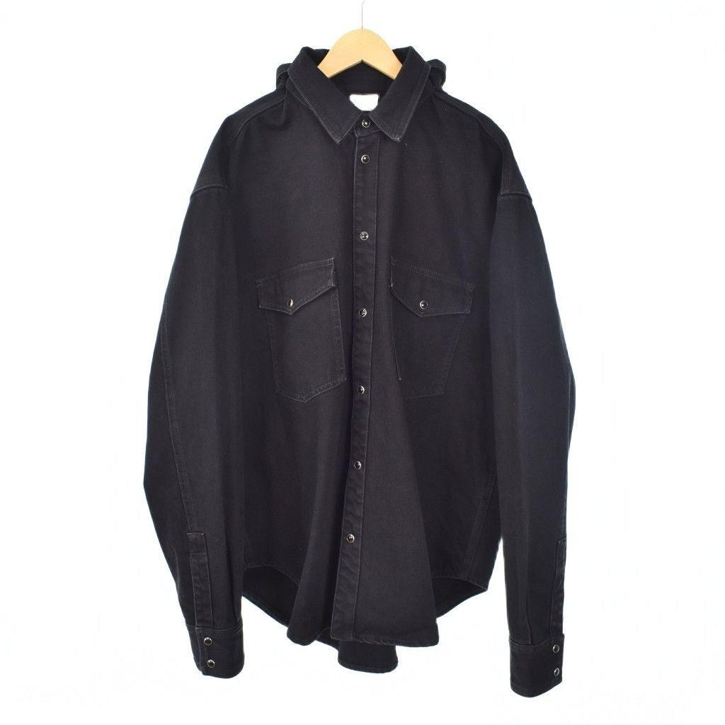 ヴェトモン VETEMENT FRONT-BACK DENIM SHIRT フロント バック デニムシャツ デニムジャケット ジージャン Gジャン 黒 ブラック UA65SH810B AA