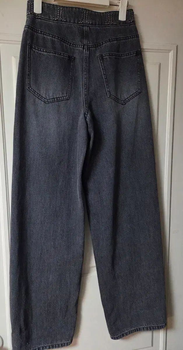 23年 LANVIN ランバン スタッズ ブラックデニム ワイド デニムパンツ