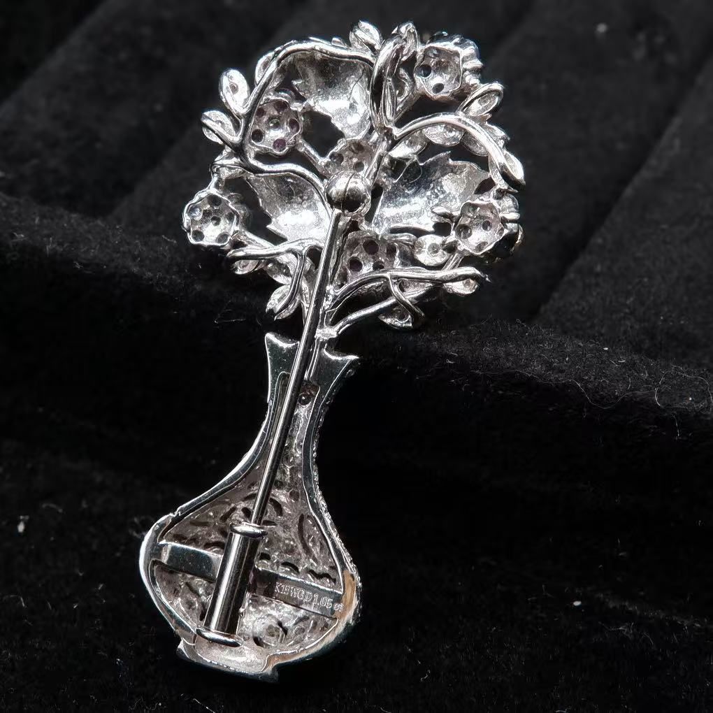  ダイヤモンド1.05 ct ペンダント ブローチ K 18 14 WG -X 10610 その他 アクセサリー