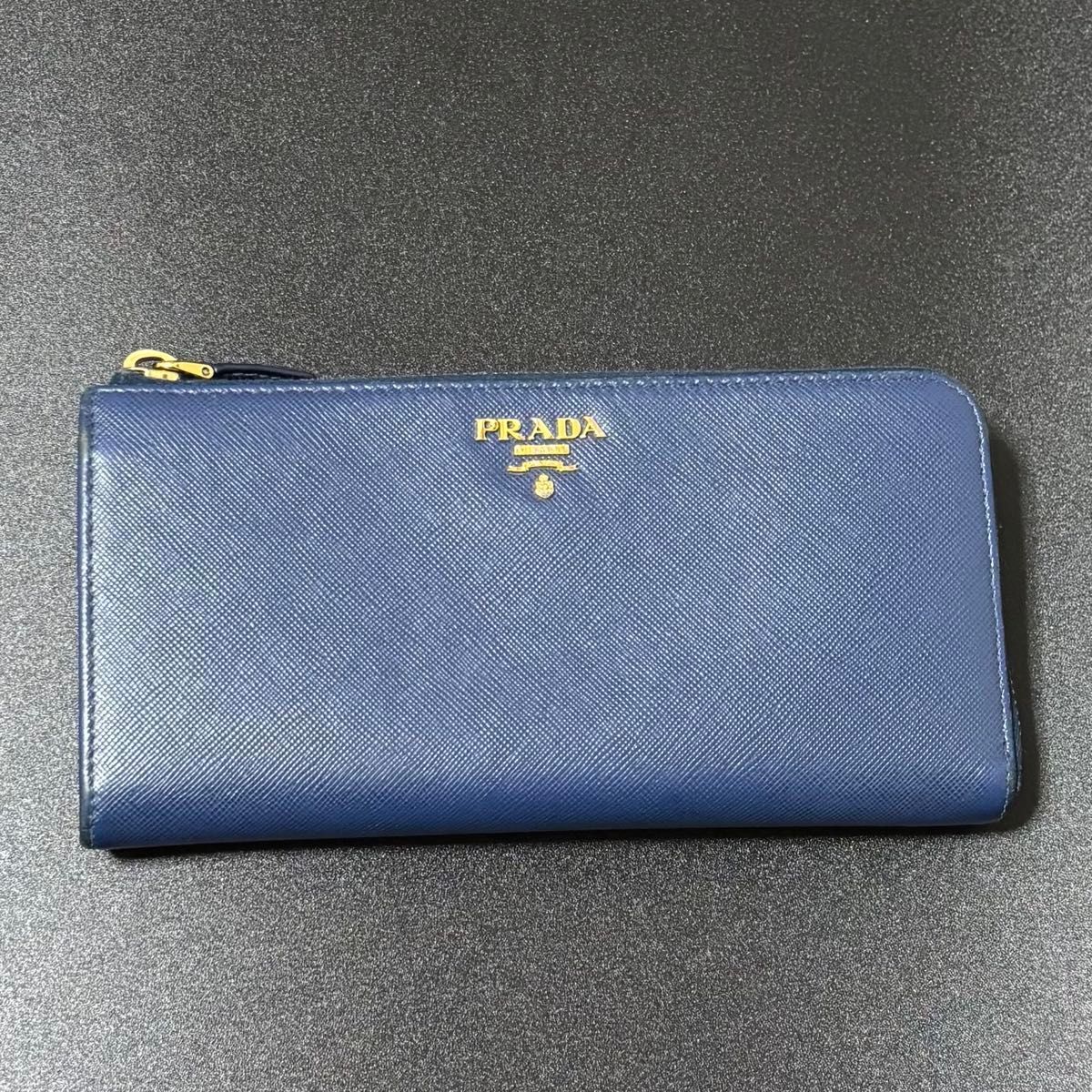 t12 PRADA プラダ サフィアーノ ブルー 長 財布 ジップ アラウンド