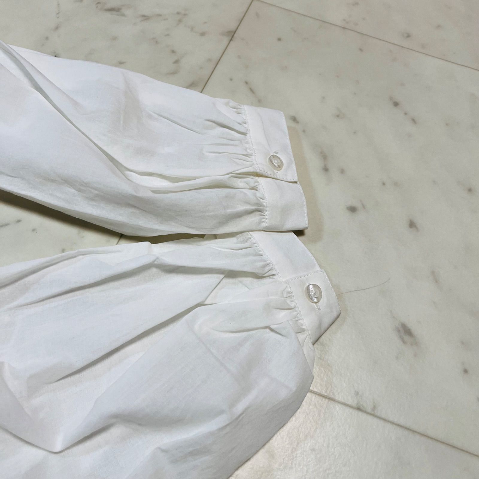  ナラカミーチェ 裾レースワンピース 長袖 解禁シャツワンピース コットン レース刺繍 ペチコート レディース サイズ1 ホワイト 春 23 No.K 1062 長袖 七分袖 シャツワンピース