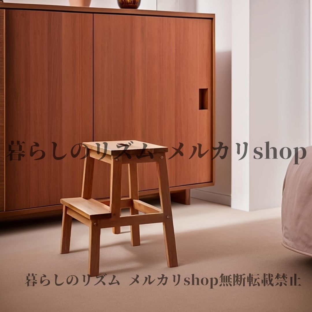  踏み台 子供 ベビー キッズ 大人用 2段式 木製スツール ポータブル 滑り止め付き 耐荷重158.76 KG 洗面台 手洗い 洗い場補助 木製 モダンデザイン おしゃれ インテリア スツール 玄関 バスルーム 寝室 リビング 木の色 踏み台 ベビー用家具