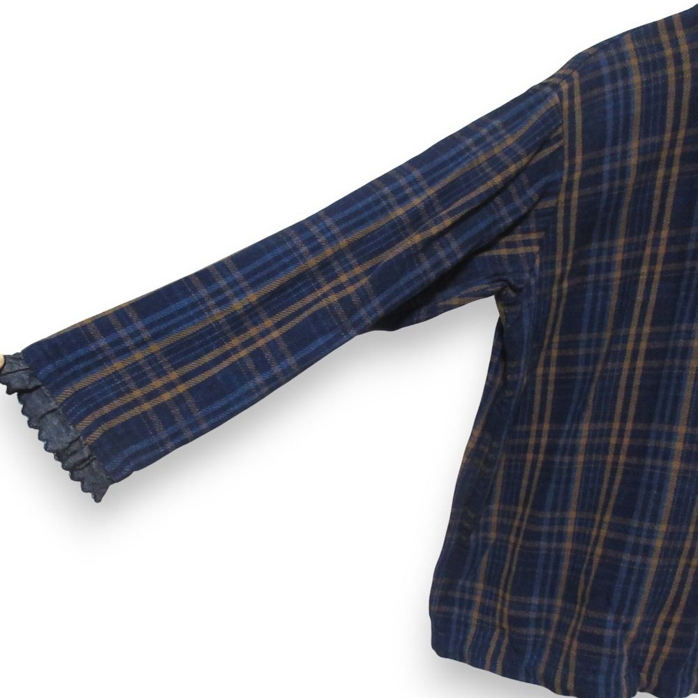 【未使用に近し】45R チェック柄長袖ブラウス サイズフリー 未使用に近し】45R チェック柄長袖ブラウス サイズフリー 未使用に近し