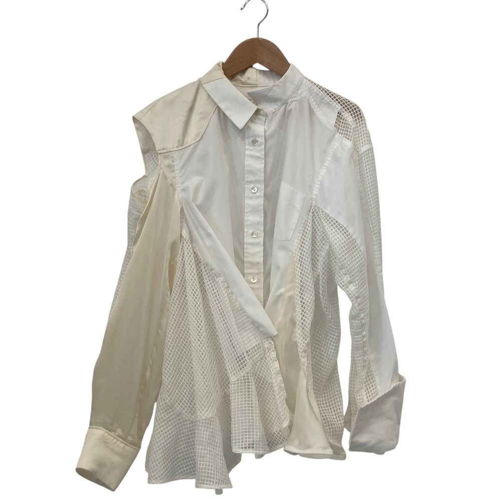 良品 sacai サカイ シースルードッキングアシンメトリーブラウス