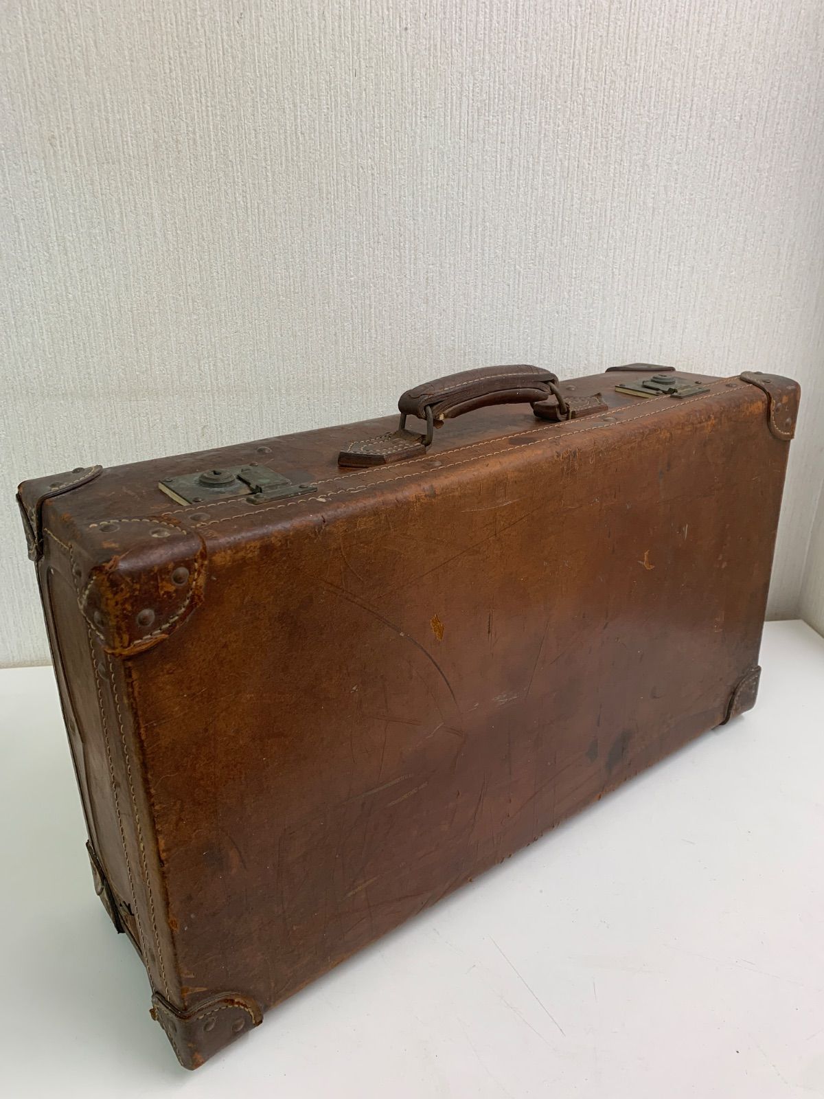 トランク 年代物 当時物レトロ アンティーク ビンテージ 昭和レトロ インテリア フォロー割対象商品】ヴィンテージ 大型トランク アタッシュケース