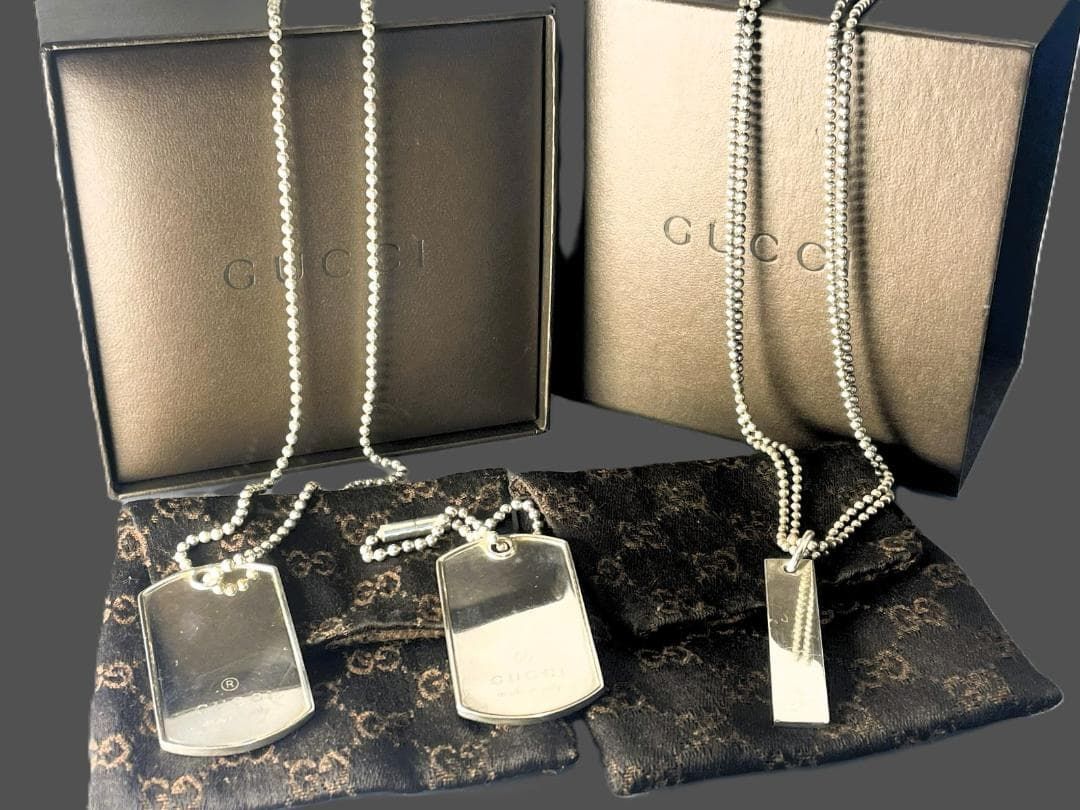 GUCCI ドッグタグ ネックレス キーリングイタリア製 保存箱 保存袋付き