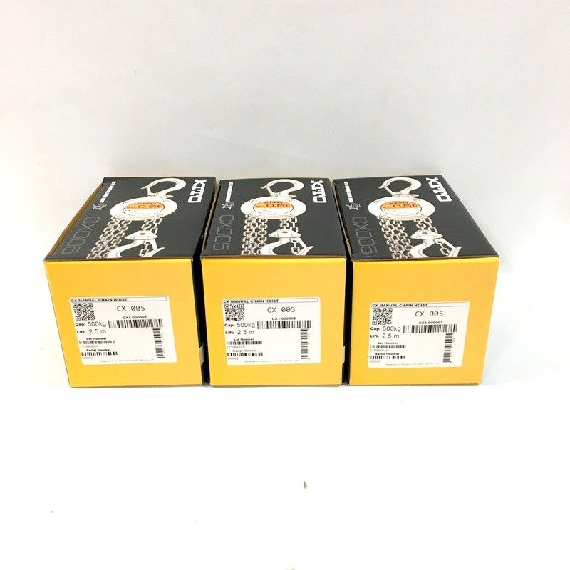 KITO キトー チェーンブロック CX 005 セット CX形 定格荷重500 kg 標準揚程2.5 m 現場 荷揚げ 軽量 運搬 荷上 吊り DW 3725