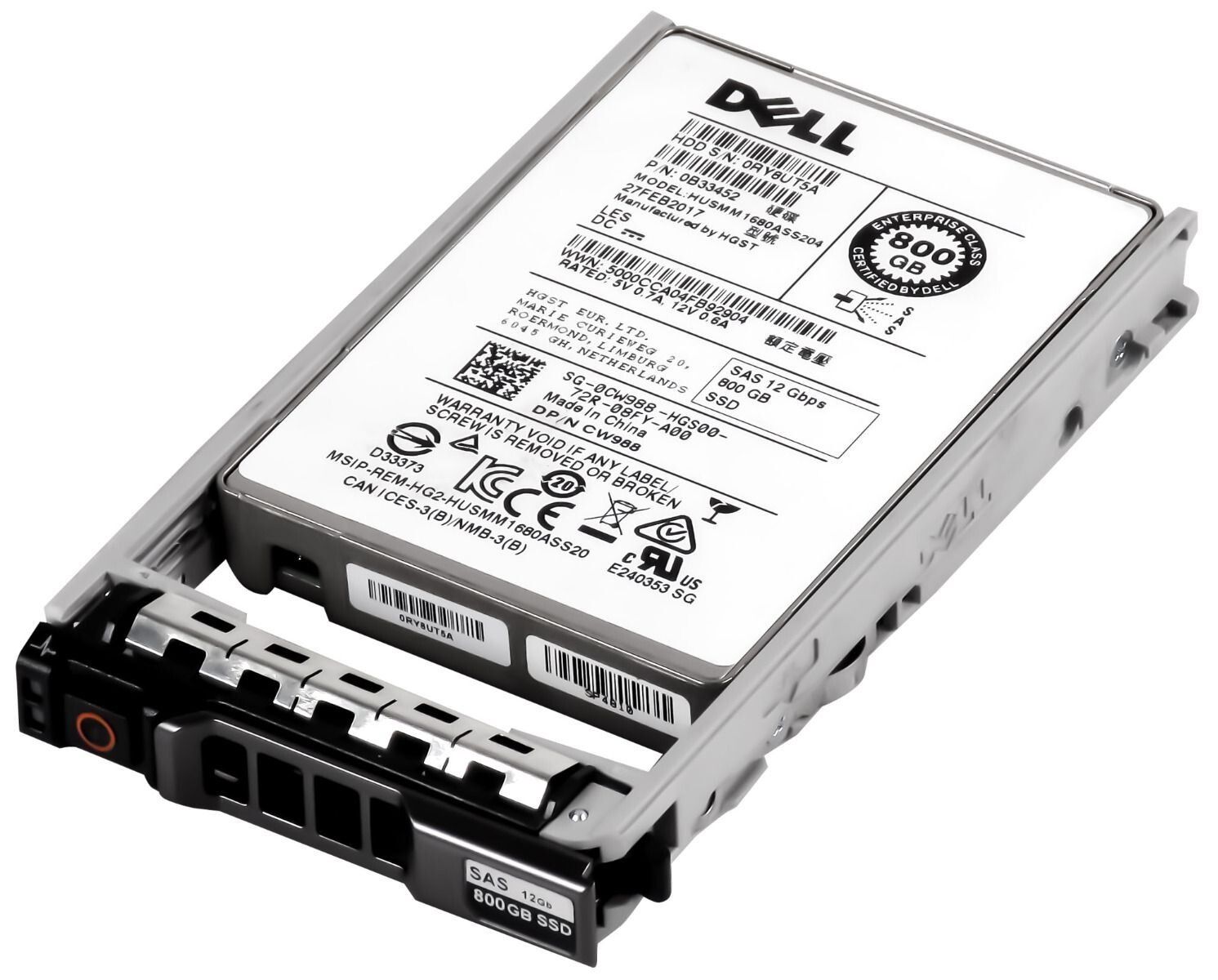 3年保証 Hard Drive Dell 0 CW 988 800 GB MLC 128 MB SAS 3 2 5