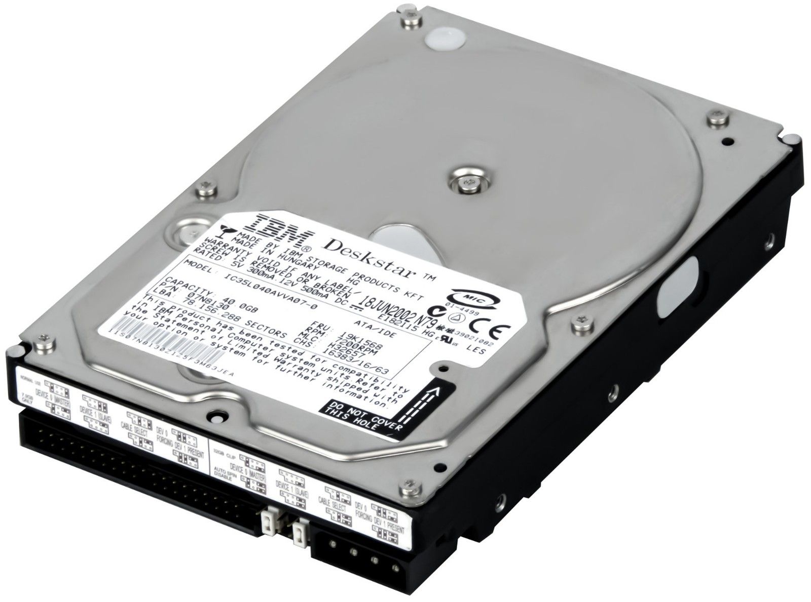 3年保証 IBM DeskStar 120 GXP 0 19 K 1568 40 GB 7 2 MB ATA 3 5