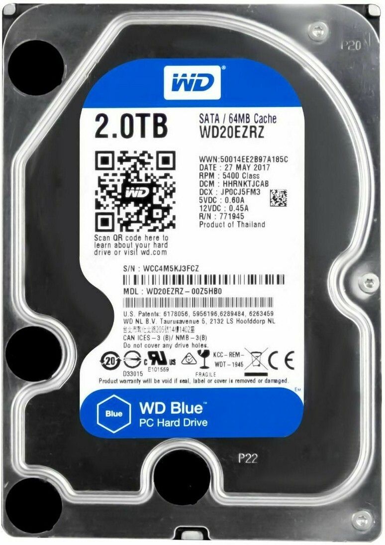 3年保証 Western Digital Blue 2 TB 2000 GB 5400 RPM 64 MB Cache SATA III