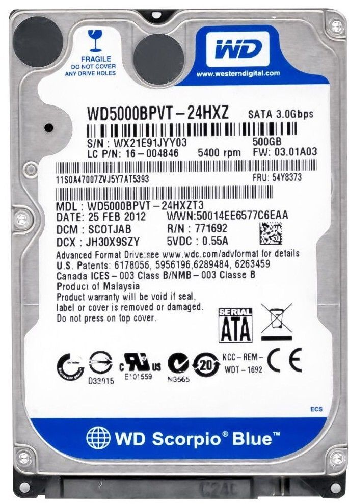 3年保証 Hard Drive Western Digital -24 HXZ 500 GB 5400 RPM 8 MB SATA II