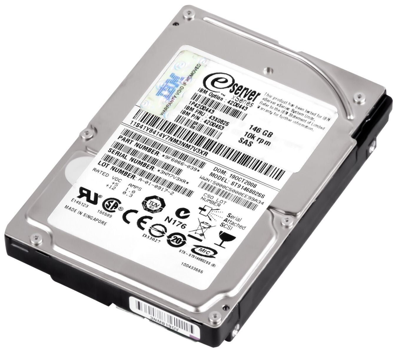 3年保証 Hard Drive IBM 43 X 0825 42 D 0453 146 GB 16 MB SAS 2