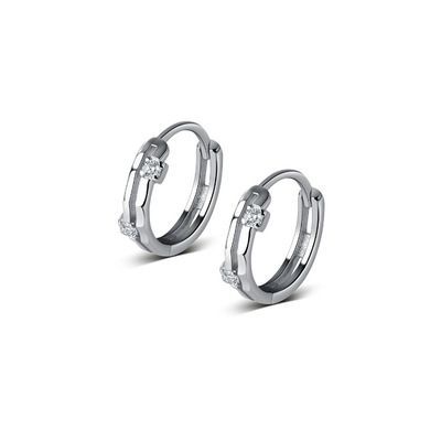 【フープピアス 軟骨ピアス 選べる3サイズ】ワンタッチ ミニピアス 2連 ストーン付き シルバー 6mm/8mm/10mm 両耳セット ヘリックス ロブ thumbnail 8