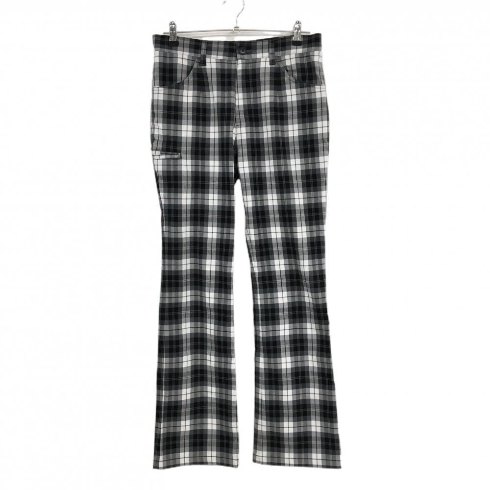 超美品】コルウィン パンツ グレー×白 チェック柄 バックロゴ刺しゅう