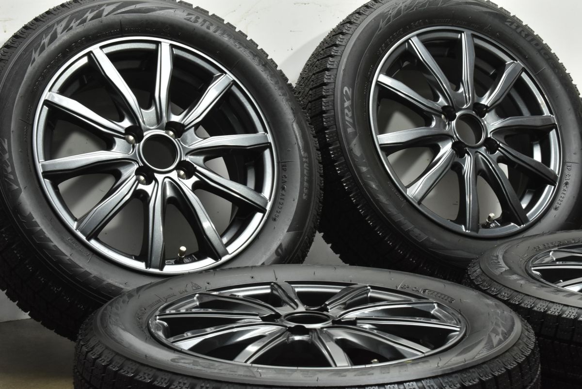 バリ溝 10本スポーク 15 in 5 J 42 PCD 100 ブリヂストン ブリザック VRX 2 185 60 R フィールダー アクア フィット スイフト