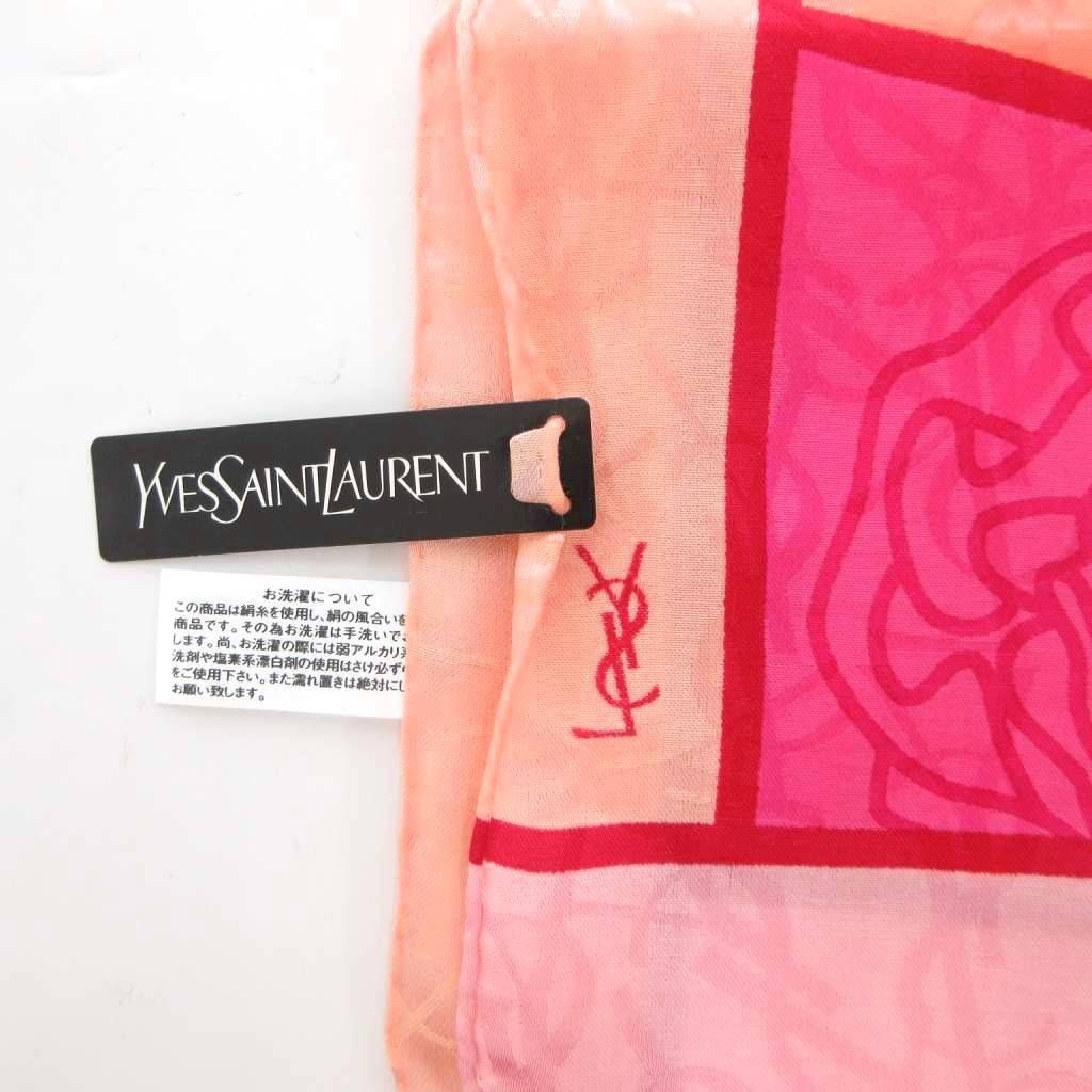 イヴサンローラン YVES SAINT LAURENT タグ付き スカーフ 絹 シルク