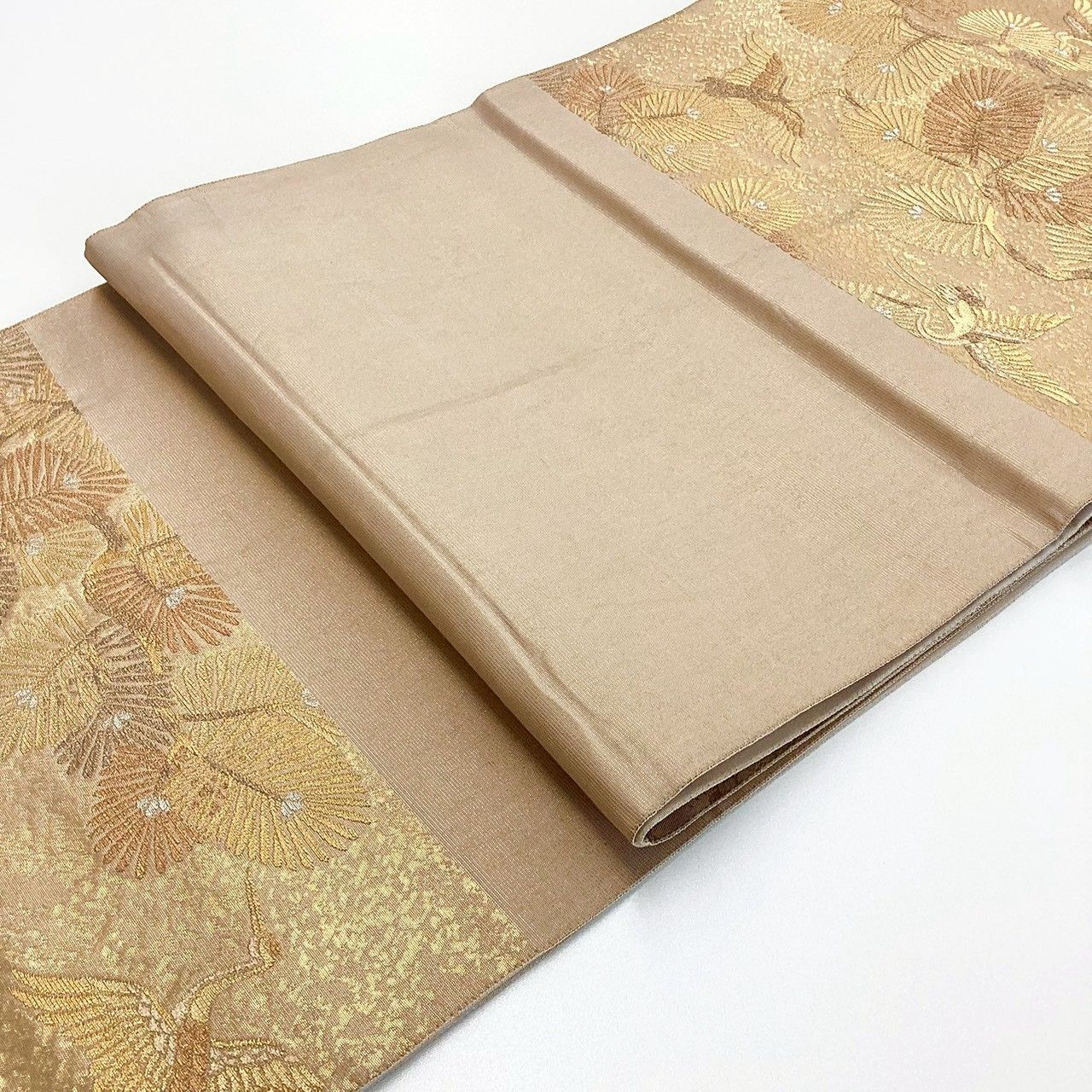 6244］袋帯 舞鶴松文様 金銀糸 六通 正絹 着物 フォーマル 金 - メルカリ