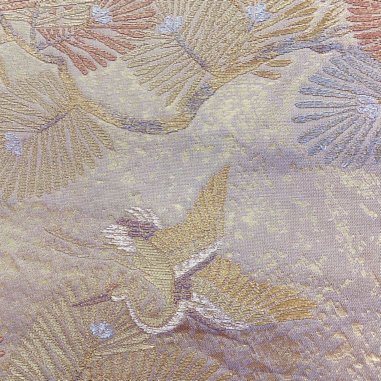 6244］袋帯 舞鶴松文様 金銀糸 六通 正絹 着物 フォーマル 金 - メルカリ