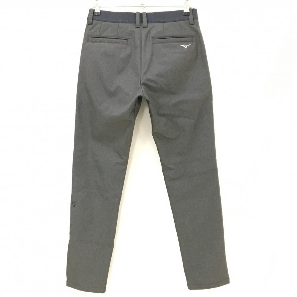 美品】ミズノ 中綿パンツ グレー×黒 前総柄 メンズ M ゴルフウェア
