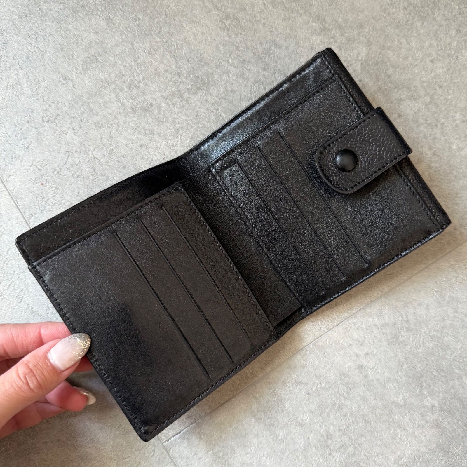 美品 CHANEL シャネル キャビアスキン ココマーク wホック 二つ折り