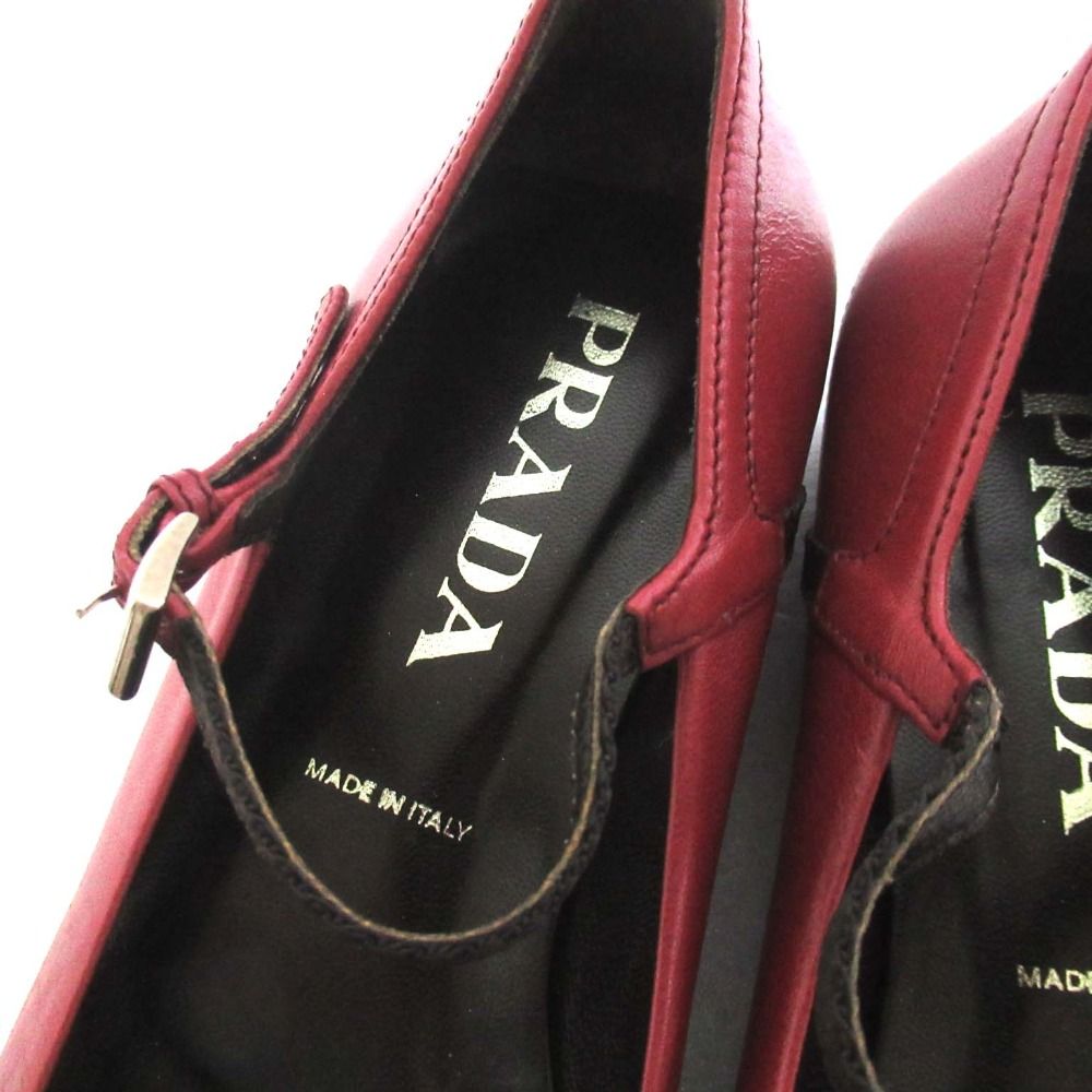 新品同様 PRADA プラダ メリージェーン レザー フラットシューズ