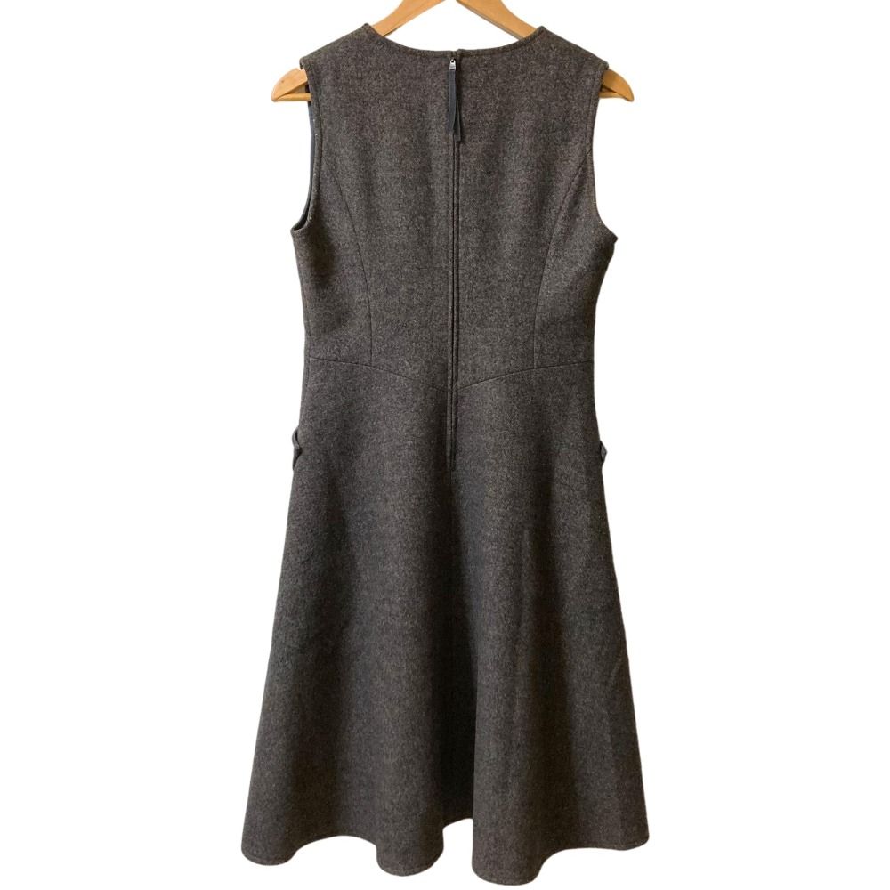 良品 FOXEY フォクシー ノースリーブ Vネック ウールワンピース 39185