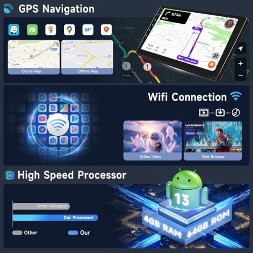 4 G 64 カーステレオ2 dinの無線 Carplay Android Auto Hodozzy 9 インチのタッチスクリーンの車のラジオ GPS の運行 Wifi Bluetooth DSP の背面カメラ USB 38 ac 0 a 57