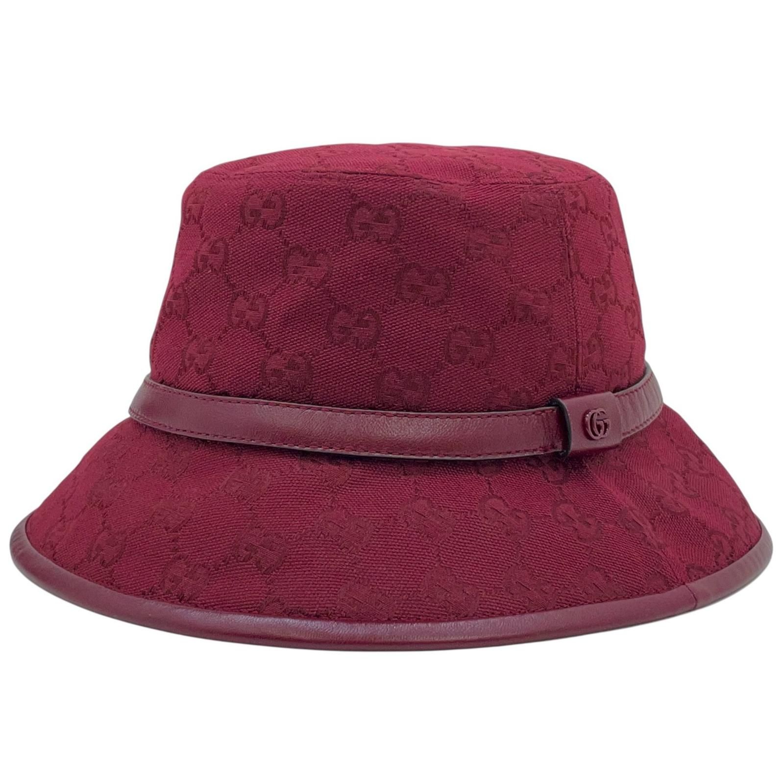 GUCCI グッチ バケットハット 帽子 833280 3 HBAO ボルドー バーガンディー レッド サイズ M