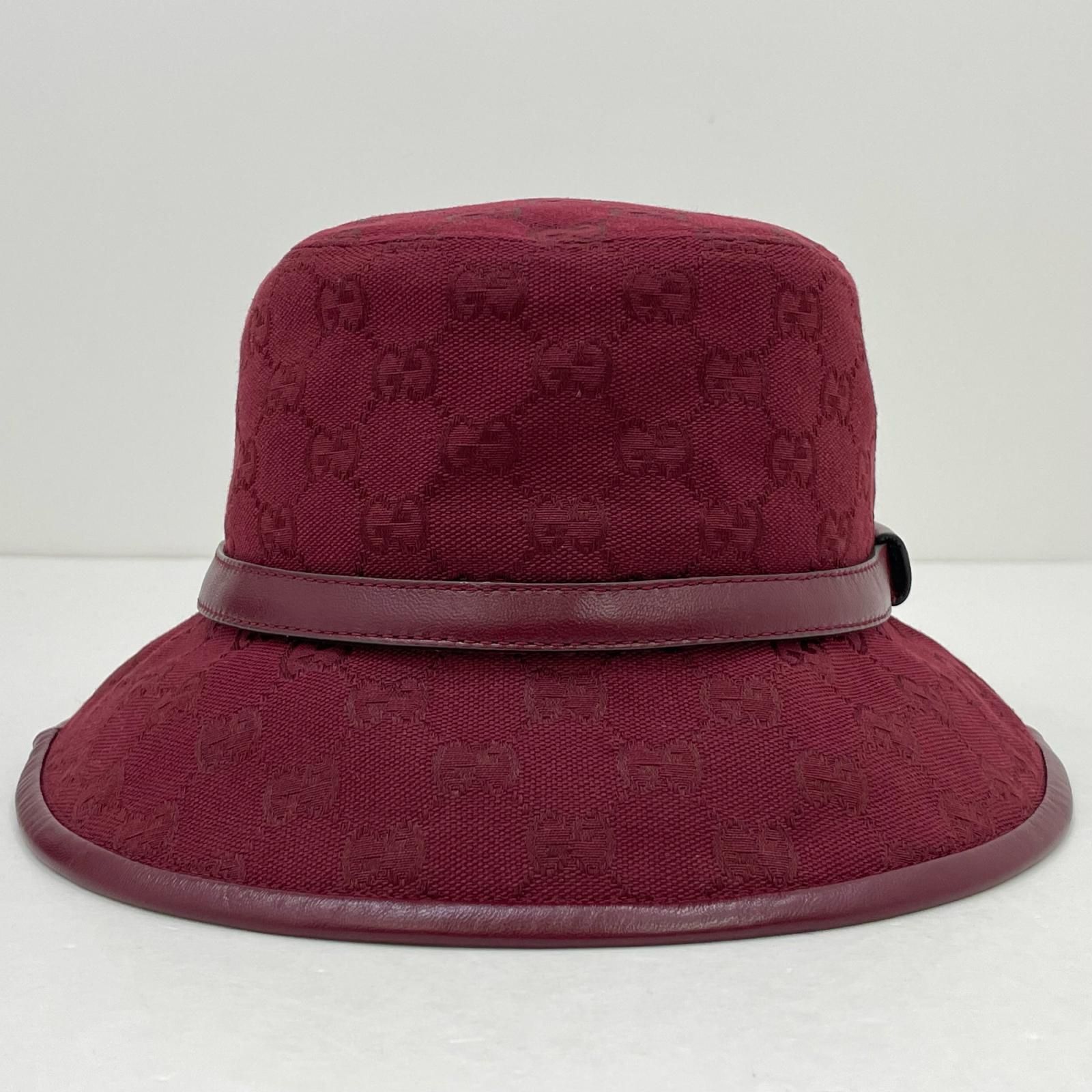 GUCCI グッチ バケットハット 帽子 833280 3 HBAO ボルドー バーガンディー レッド サイズ M