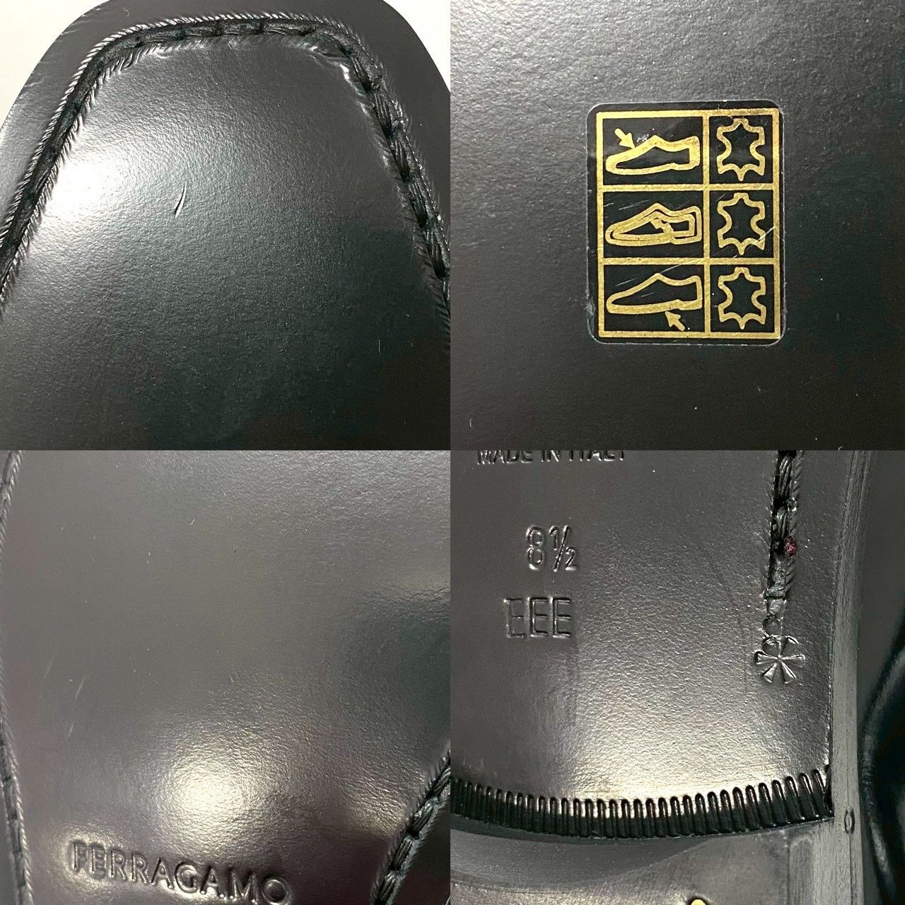  M Ferragamo ミュール レザー エンボスロゴ 8 1 2 EEE 約26 5 cm スリッポン サンダル 靴 メンズ Salvatore サルヴァトーレフェラガモ スリッポン 靴
