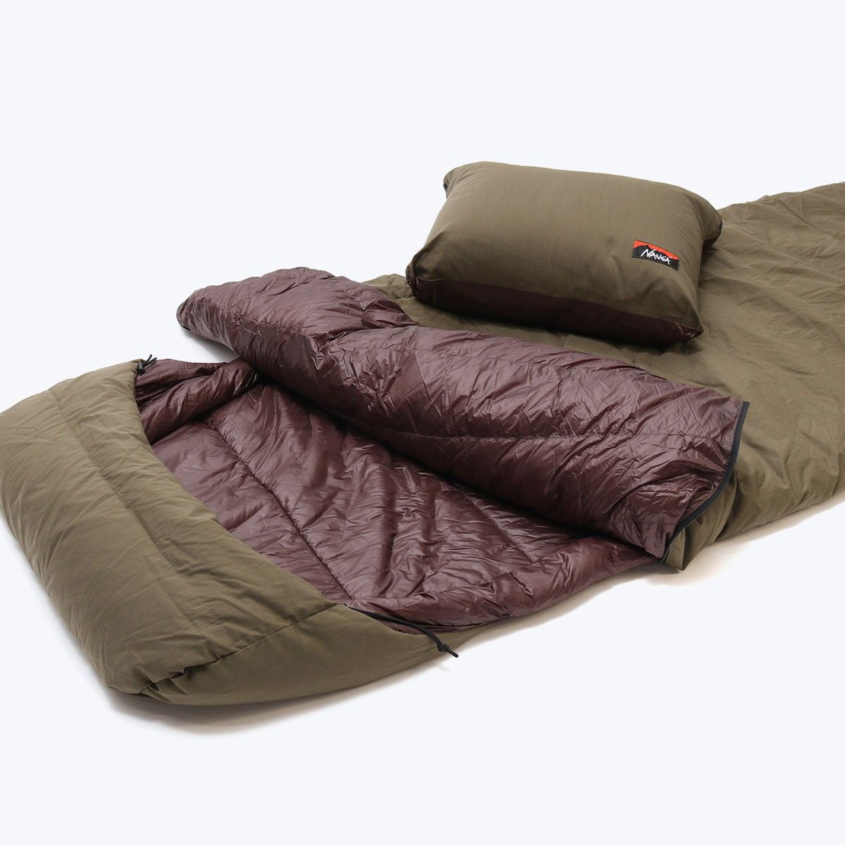 永久保証 ナンガ シュラフ コンパクト 封筒型 封筒 おしゃれ ダウン 春 夏 秋 寝袋 NANGA 羽毛 保温 暖かい キャンプ 車中泊 NS 2414-2 A 003 KHA