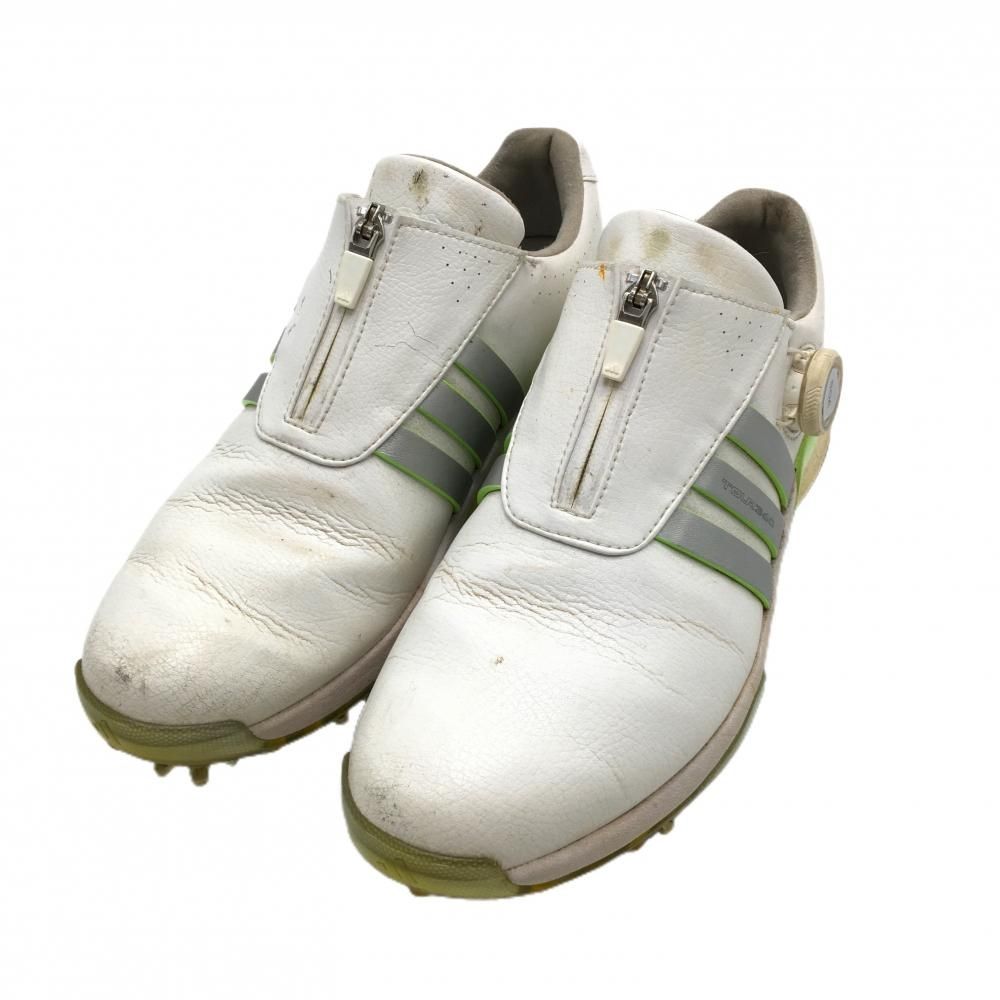 アディダス ゴルフシューズ 白 ライトグリーン IF 0264 ツアー360 BOA ダイヤル式 レディース 24 0 ゴルフウェア adidas