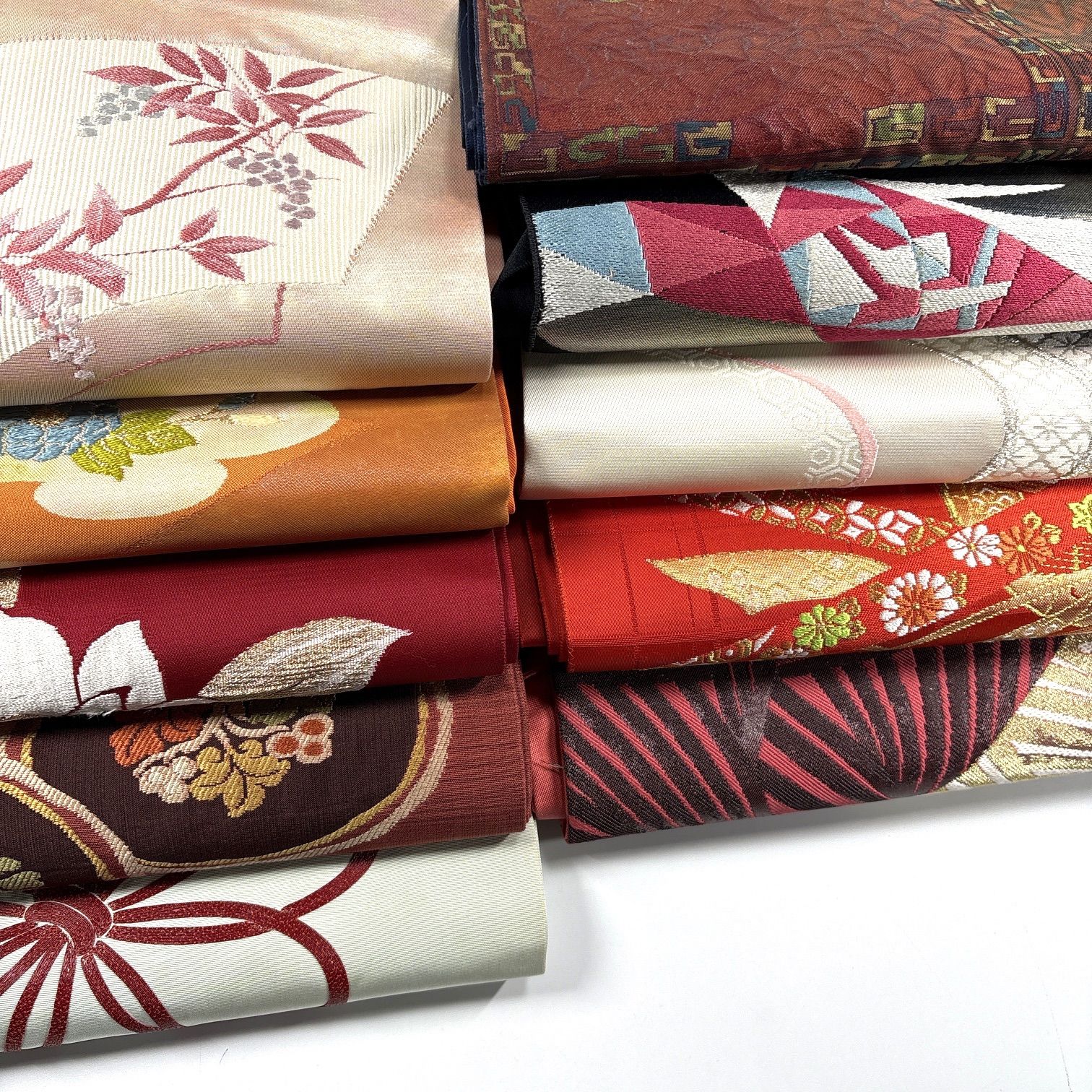 名古屋帯 10枚 正絹 帯まとめ売り 同梱購入歓迎 リメイク用 着付け練習