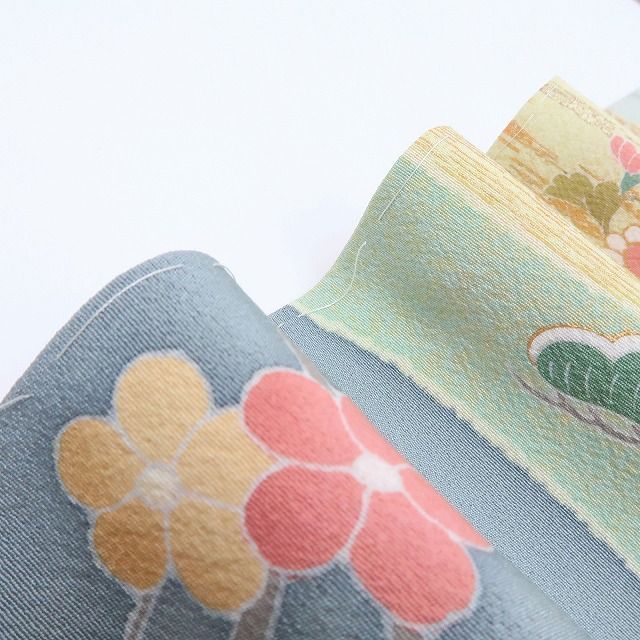 m2092＊新品 正絹 仕付け糸付き 金駒刺繍 椿 梅 橘 手縫い仕立て 訪問着 百華❀Y4208◇美品未着用 正絹 仕付け糸付 手縫い仕立て 松竹梅 菊 橘