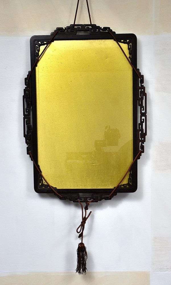 蔵C 9391 a 中国美術 唐木枠硝子面額