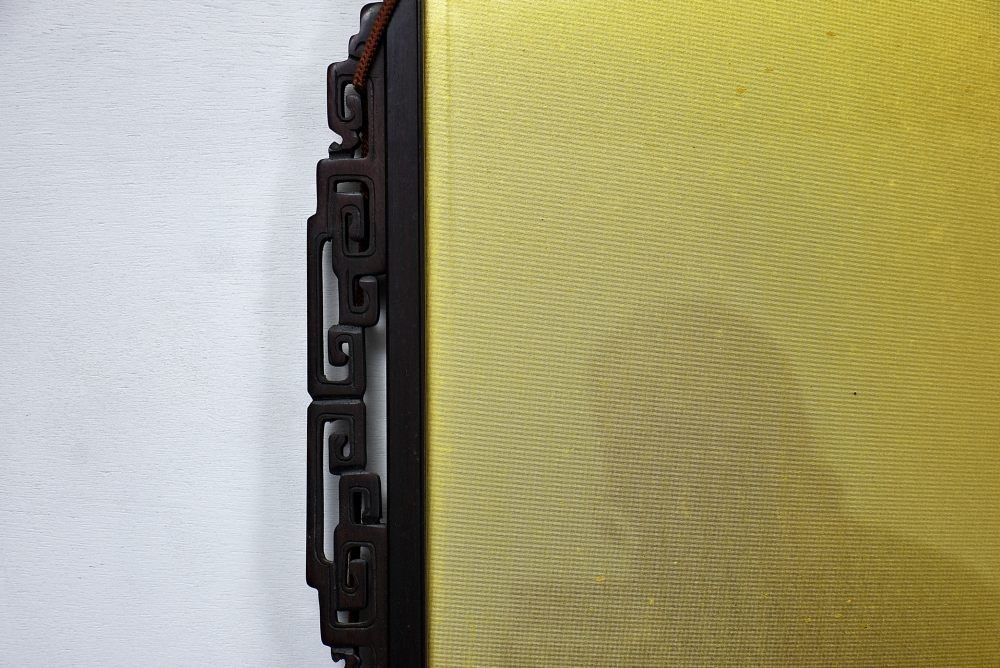  蔵C 9391 a 中国美術 唐木枠硝子面額 その他 額縁