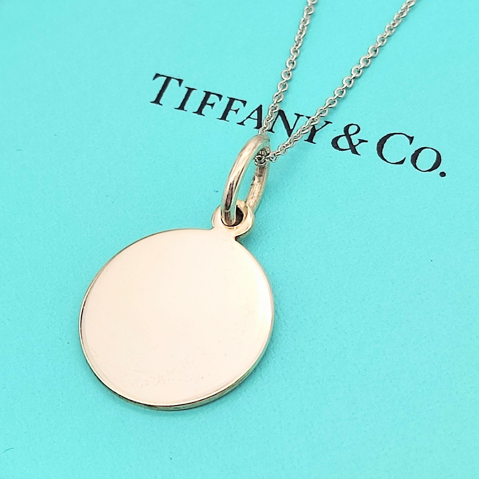 美品】Tiffany ティファニー ラウンド タグ プレートネックレス