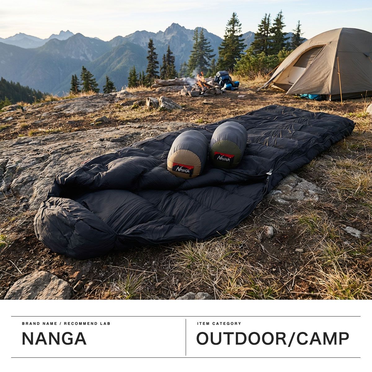 ナンガ 寝袋 寝ぶくろ コンパクト ダウン スクエア スクエア型 NANGA シュラフ スリーピングバッグ キャンプ アウトドア 軽量 軽い 車中泊 耐水 防水 AURORA TEX SQUARE FOOT 400 NS 2443-2 A 018