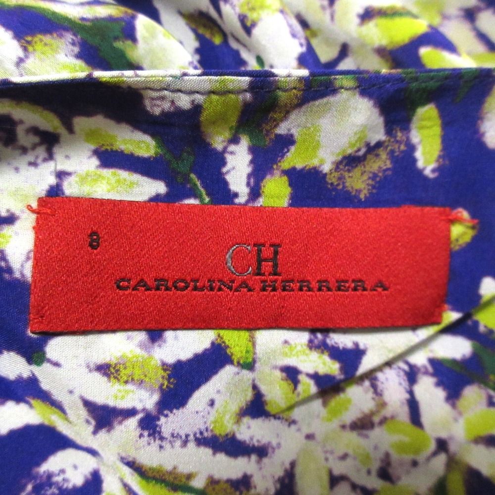 美品 CAROLINA HERRERA キャロライナヘレラ フラワープリント ウエスト  