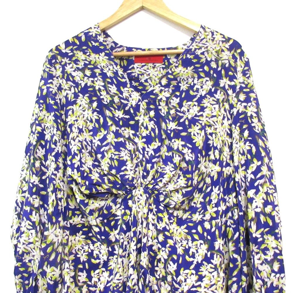 美品 CAROLINA HERRERA キャロライナヘレラ フラワープリント ウエスト  