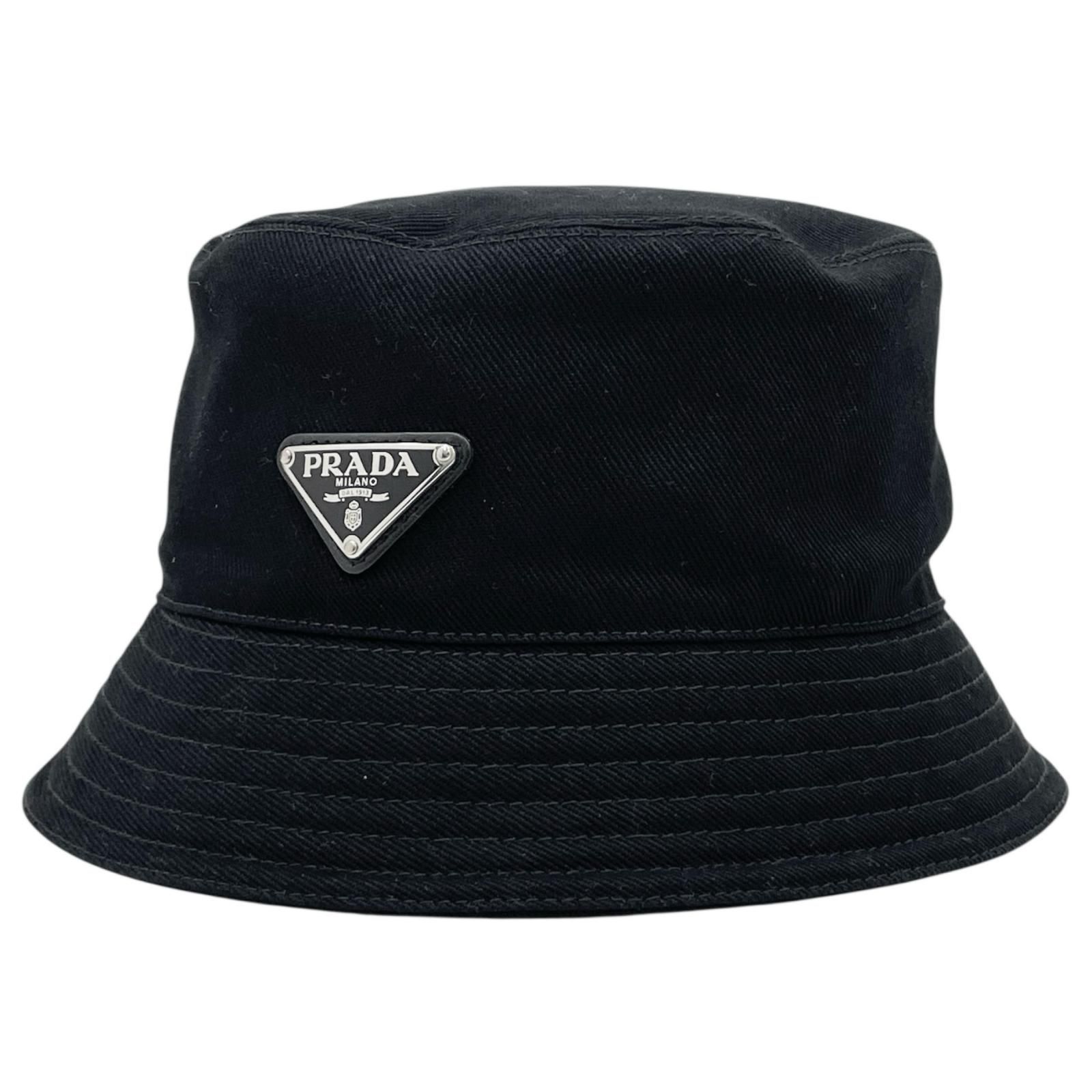PRADA プラダ トライアングルロゴ バケットハット 2 HC 137 DXI ブラック サイズ XL