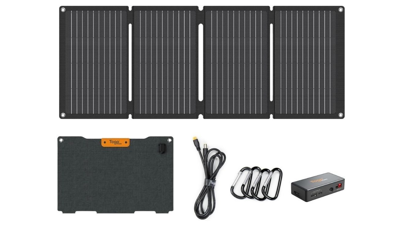 Togo Power ソーラーパネル 60 W 太陽光パネル DC 18 V 3 A USB 24 PD 出力 防塵防水 IP 67対応