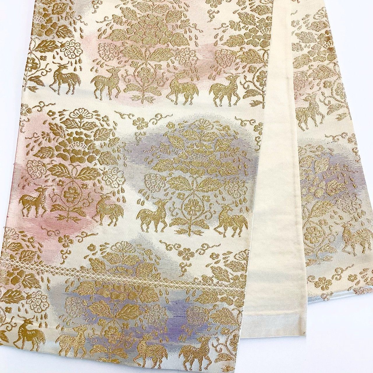 6249］袋帯 草花鹿文様 金糸 六通 正絹 着物 フォーマル - メルカリ