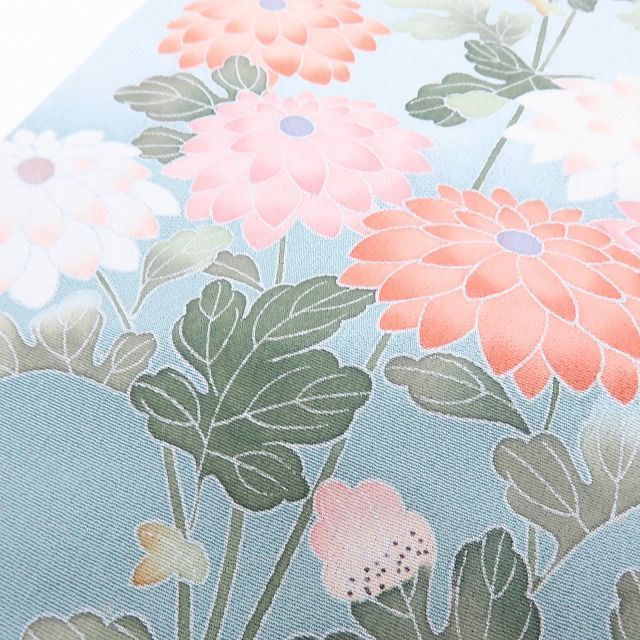 百華❀Y4216◇作家物落款 手描き友禅 手縫い仕立て 正絹 菊 訪問着