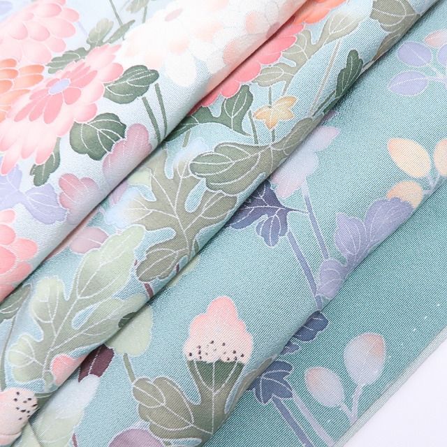 百華❀Y4216◇作家物落款 手描き友禅 手縫い仕立て 正絹 菊 訪問着